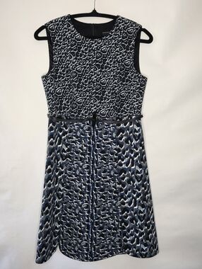 Longchamp Sleeveless Sheath Dress Size 36/ US 4 Mixed Print Structured Office